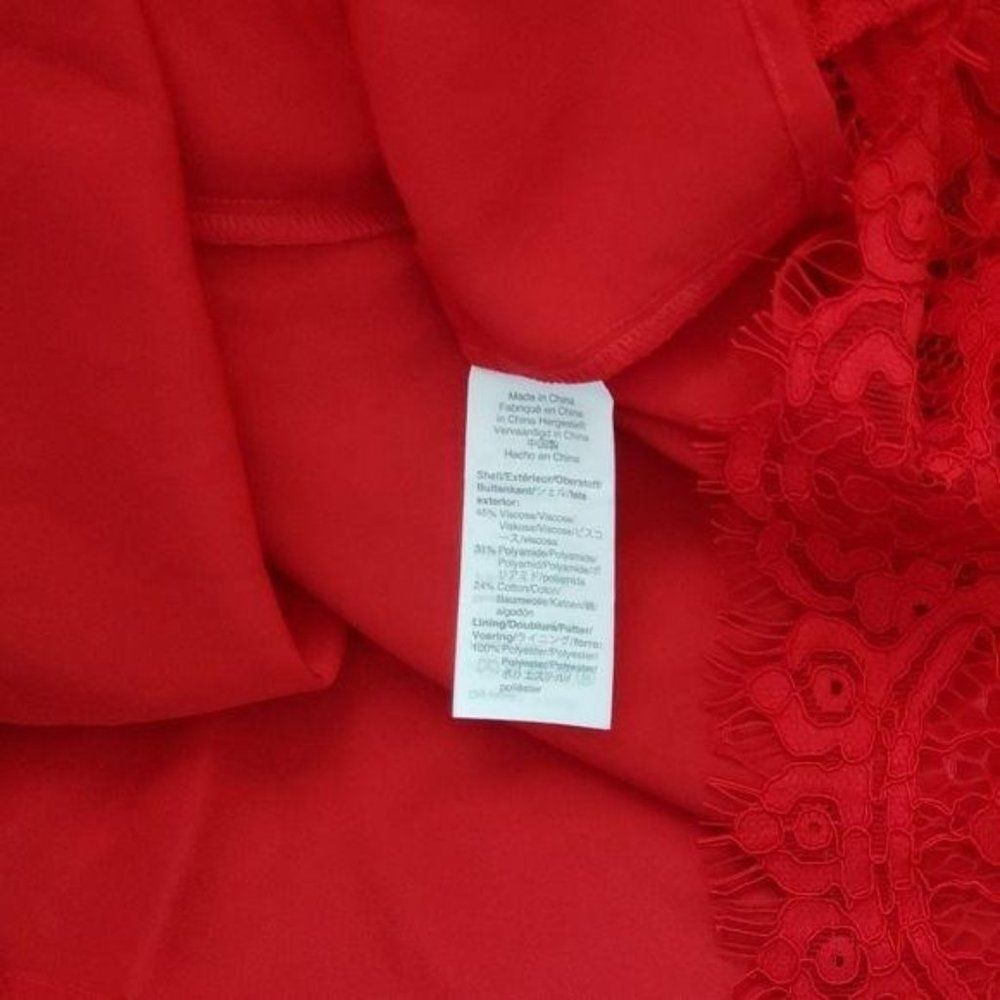 NWT J.CREW Tie Neck Lace Sleeveless Top Red - Picture 8 of 12